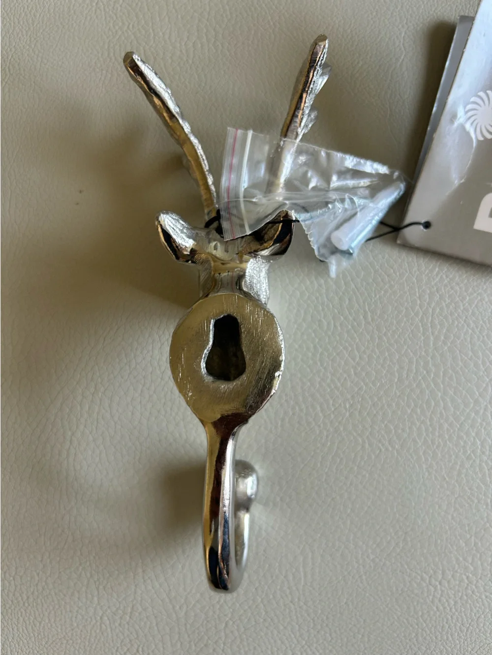 Broyhill NWT Silver Cast Deer Antler Wall Hook Lightweight